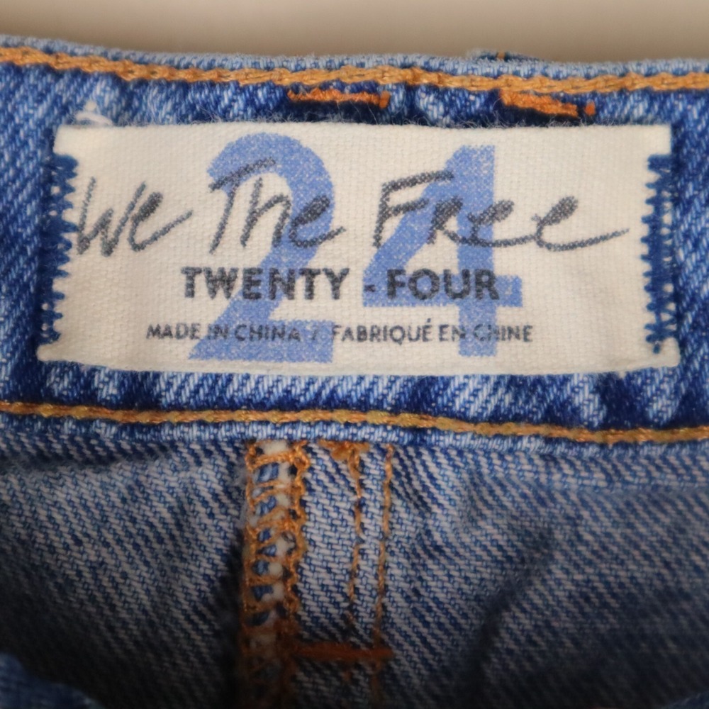 We The Free Brea Cutoff Distressed Denim Mini Skirt Size 24 Waist 12" Length 15" - Picture 7 of 16